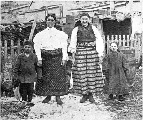 Romanians Dressed in National Folk Costumes.