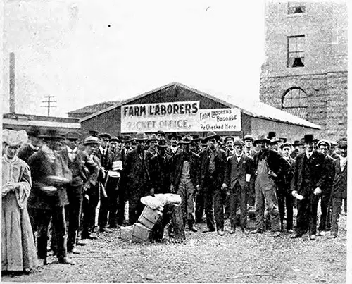 In Winnipeg Station on the Way to the Western Harvest Fields.