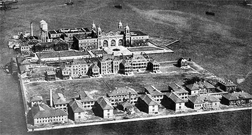 Aerial View Showing the Newly Built Gateway to America, circa 1900.