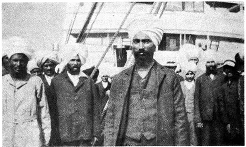 Hindu Immigrants on Ellis Island Barge.