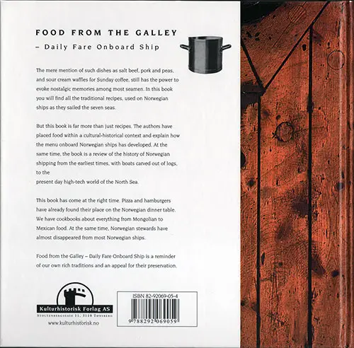 Back Cover - Food From the Galley: Daily Fare Onboard Ship 