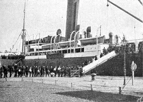 Steerage Passengers Embarkation onto the SS Chemitz of the Norddeutscher Lloyd circa 1903.