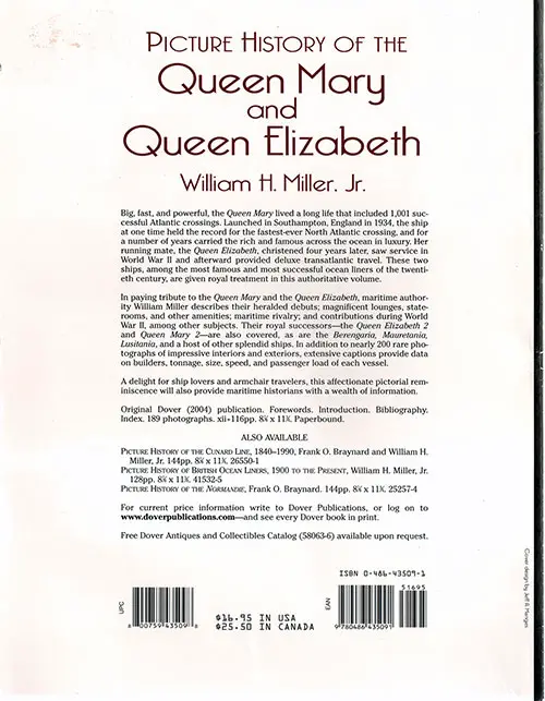 Back Cover, Picture History of the Queen Mary and Queen Elizabeth (2004)