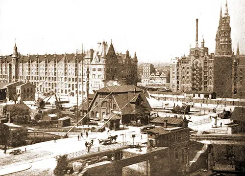 View of a Portion of the Free Port of Hamburg ca. 1912.