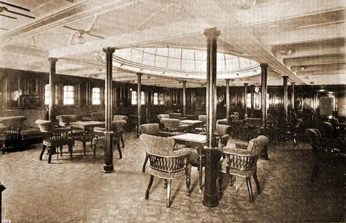 Second Class Smoking Room on the RMS Mauretania, 1907.