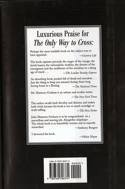 Back Cover, The Only Way To Cross (1997/1972)