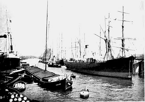 View of the Harbor of Hamburg.