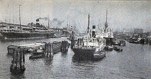 View of the Hansahafen, Port of Hamburg, Germany.