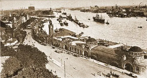 A General View of Hamburg Harbour circa 1929.