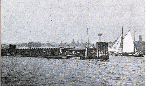 Section of the Floating Customs Barrier at the Port of Hamburg.