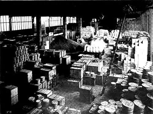 Ground Floor of a Double Story Shed Showing Inward Cargo.