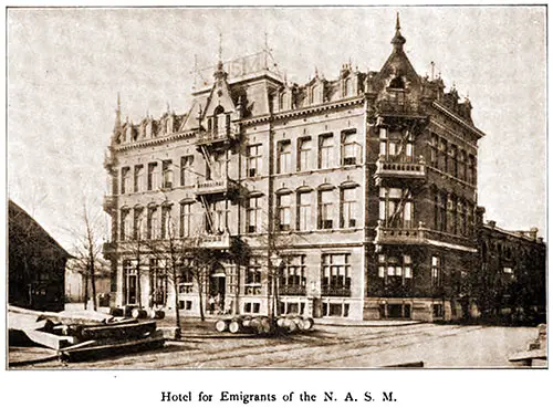 Hotel for Emigrants of the N. A. S. M. Holland-America Line at Rotterdam.