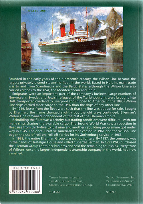 Back Cover, The Wilson Line (2000) by Arthur G. Credland