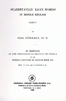 Scandinavian Loan-Words In Middle English, Part I