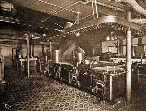 The Galley on an Ocean Liner Is Firmly Anchored So That It Is Secure in All Weather.