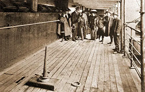First Class Passengers Playing A Game of Quoits on a Sheltered Promenade Deck.