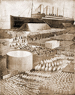 Graphic Representation of the Supplies Needed for a Transatlantic Voyage of the SS Deutschland of the Hamburg-American Line circa 1910.