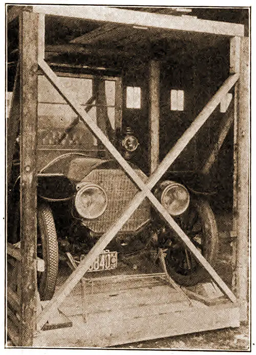 Boxing an Automobile for Shipment on an Ocean Liner. The Scientific American Handbook of Travel, 1910.