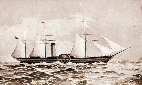 The Cunard Line RMS Britannia, 1840.