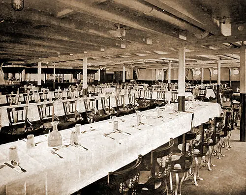 Third Class Dining Saloon on the SS Orama of the Orient Line, 1913.