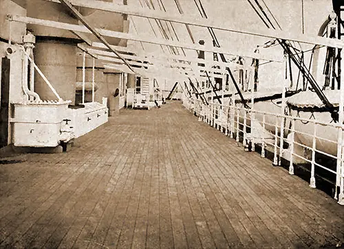 Boat Deck on the RMS Orvieto of the O.S.N. Orient Line.