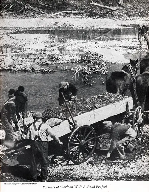 Farmers at Work on a WPA Road Project.