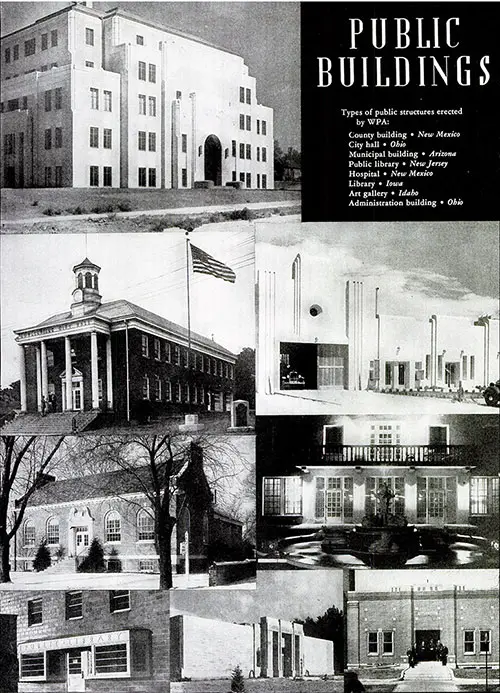 Collage of Public Buildings - Types of Public Structures Erected by WPA.