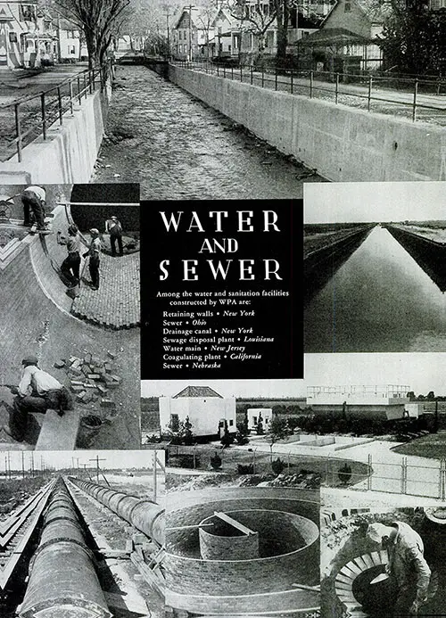 Collage of Water & SewerProjects: Among the Water and Sanitation Facilities Constructed by WPA.
