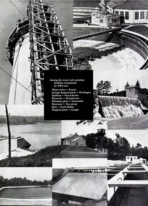 Collage of Water and Sanitation Facilities Constructed by the WPA