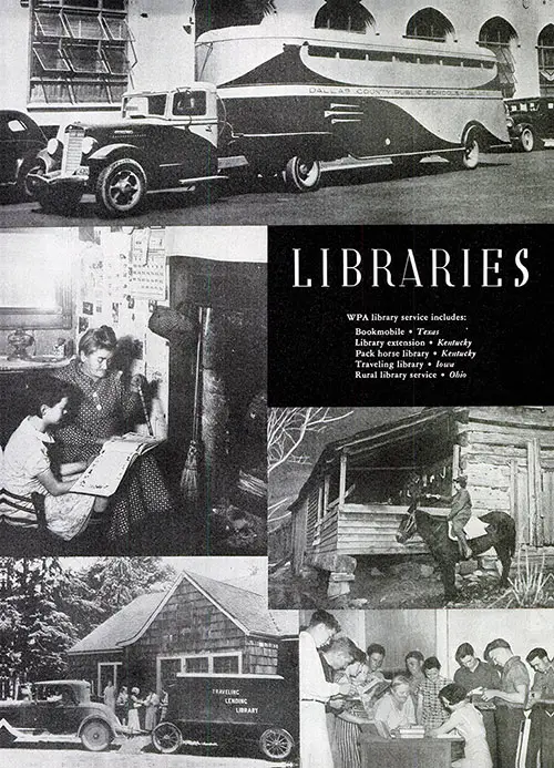 Collage of the Many WPA Library Projects and Services.