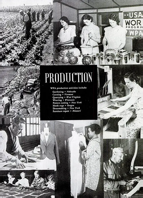 Collage of WPA Production Activities.