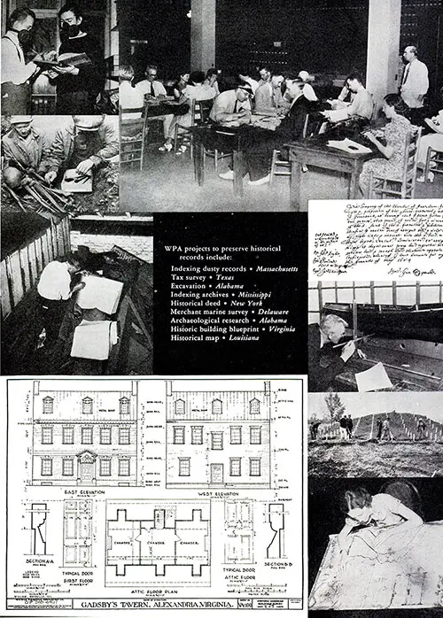 Collage of Other WPA Projects to Preserve Historical Surveys and Records.