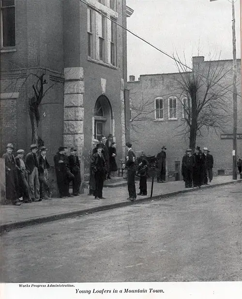 Young Loafers in a Mountain Town. Photograph by the Works Progress Administration.