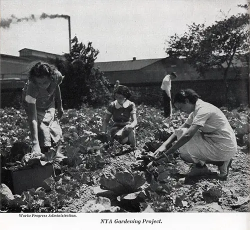 A NYA Gardening Project for Young Female Youths. Photograph by the Works Progress Administration.