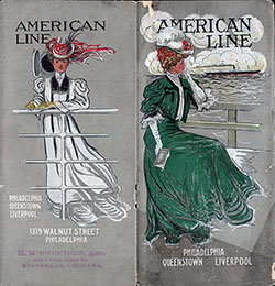 Cover of American Line Philadelpha - Queenstown - Liverpool Brochure 1907