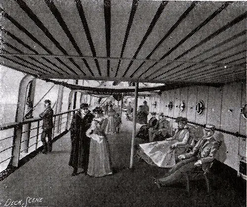 Deck Scene on an American Line Steamer circa 1907