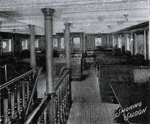 Smoking Room on an American Line Steamship circa 1907