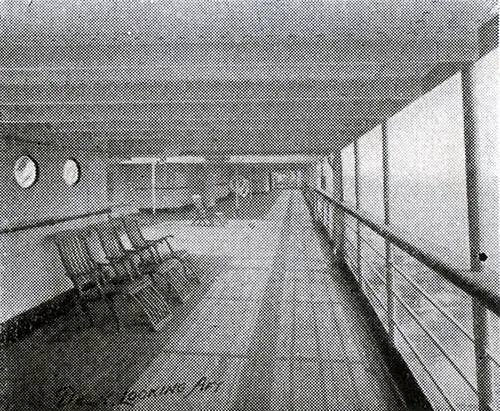 Shelter Deck Looking Aft on an American Line Steamship circa 1907