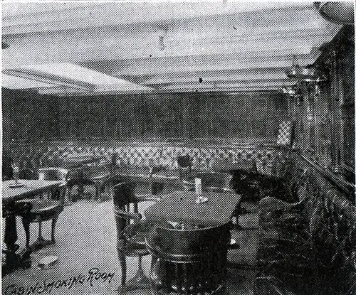 Cabin Class Smoking Room on an American Line Steamship circa 1907