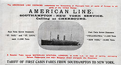 Deck Plan of the SS St.Louis and the SS St. Paul of the American Line.