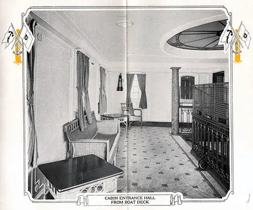 Cabin Class Entrance Hall - View from Boat Deck