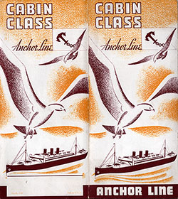 Front Cover, Anchor Line Cabin Class Brochure. Undated, circa 1930s.