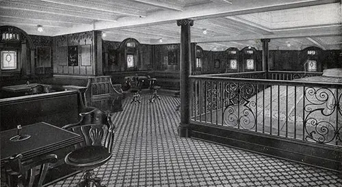 First Class Smoking Room on an Anchor Steamship Line Steamer circa 1912.