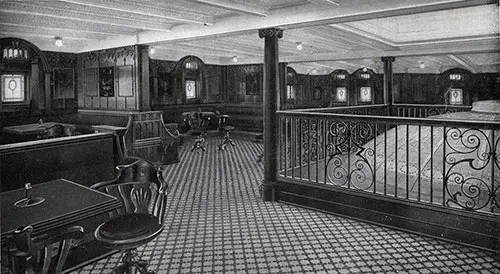 Elegant Smoking Room on an Anchor Line Steamship