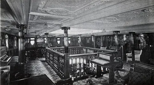 View of the Music Saloon on an Anchor Line Steamship