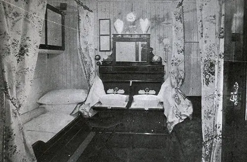 View of a Stateroom onboard an Anchor Line Steamship