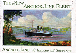 Front Cover, The New Anchor Line Fleet to Ireland and Scotland. 1926 Brochure.