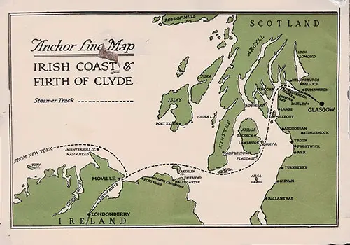 Map of the Irish Coast and Firth of Clyde