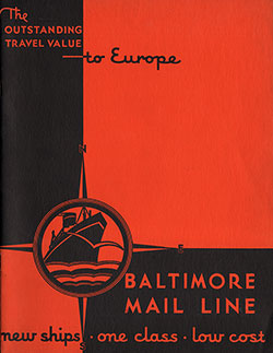 Front Cover, Outstanding Travel Value to Europe on the Baltimore Mail Line