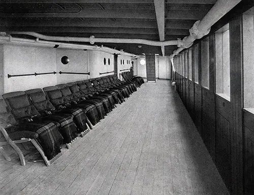 View of the Shelter Deck on a Baltimore Mail Line Steamship